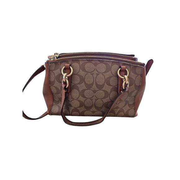 Coach Mini Christie Carryall Bag in Signature Khaki Saddle F36718 - Picture 6 of 9